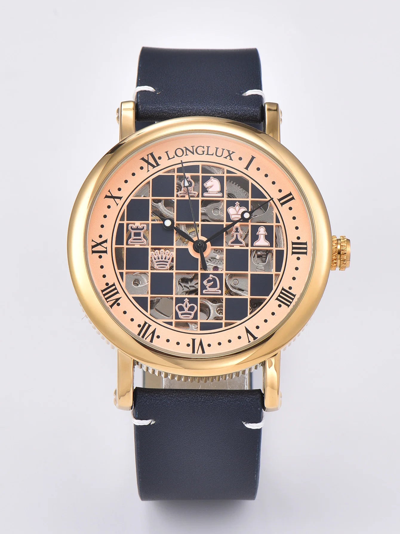 Check, Mate — Bold Chess Board Skeleton Automatic Watch [Colour / Dial Option]