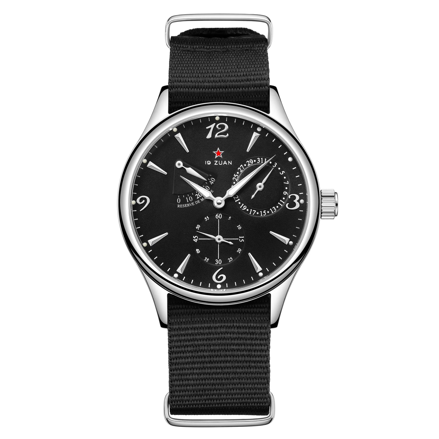 1963 Pilot Watch — Genuine Seagull Automatic Movement, Power Reserve Indicator