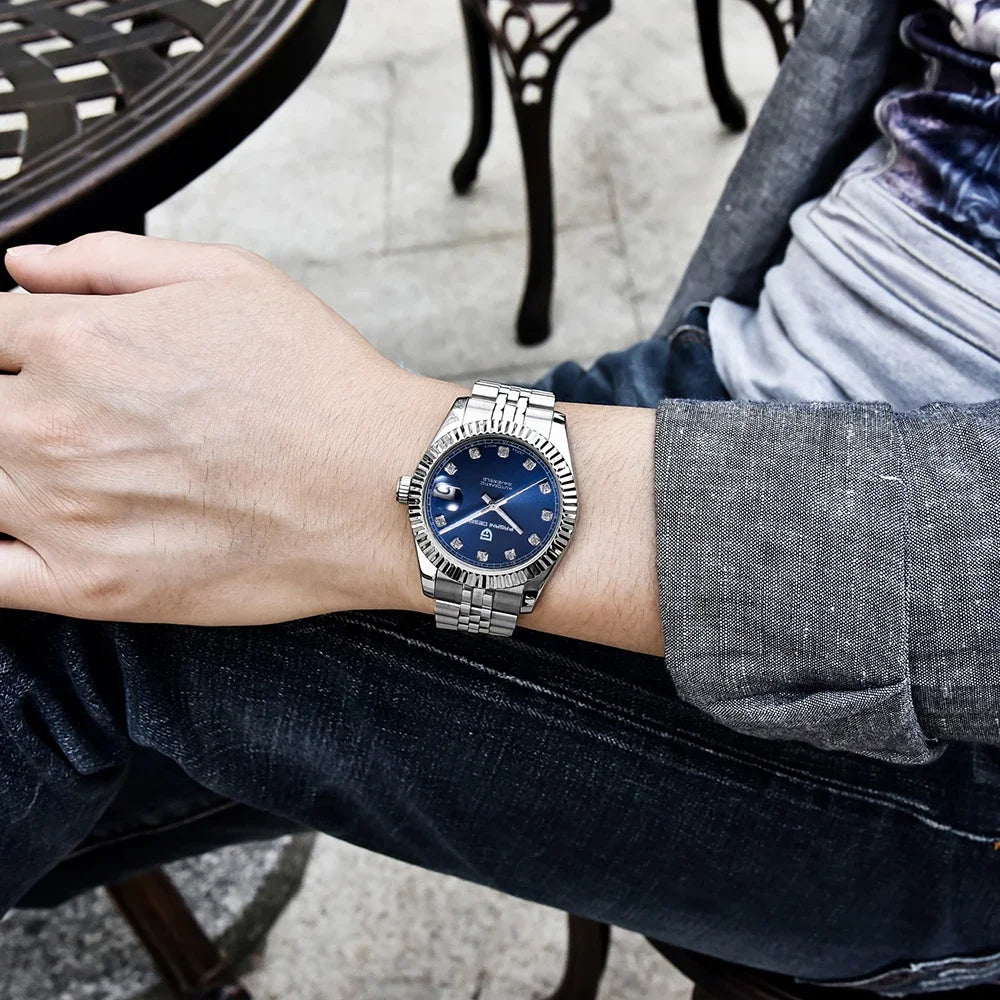 Pagani Design PD-1645 — Fluted Bezel Automatic Watch, Jubilee Bracelet, 100M Water Resistant [Multiple Colour / Dial Options]