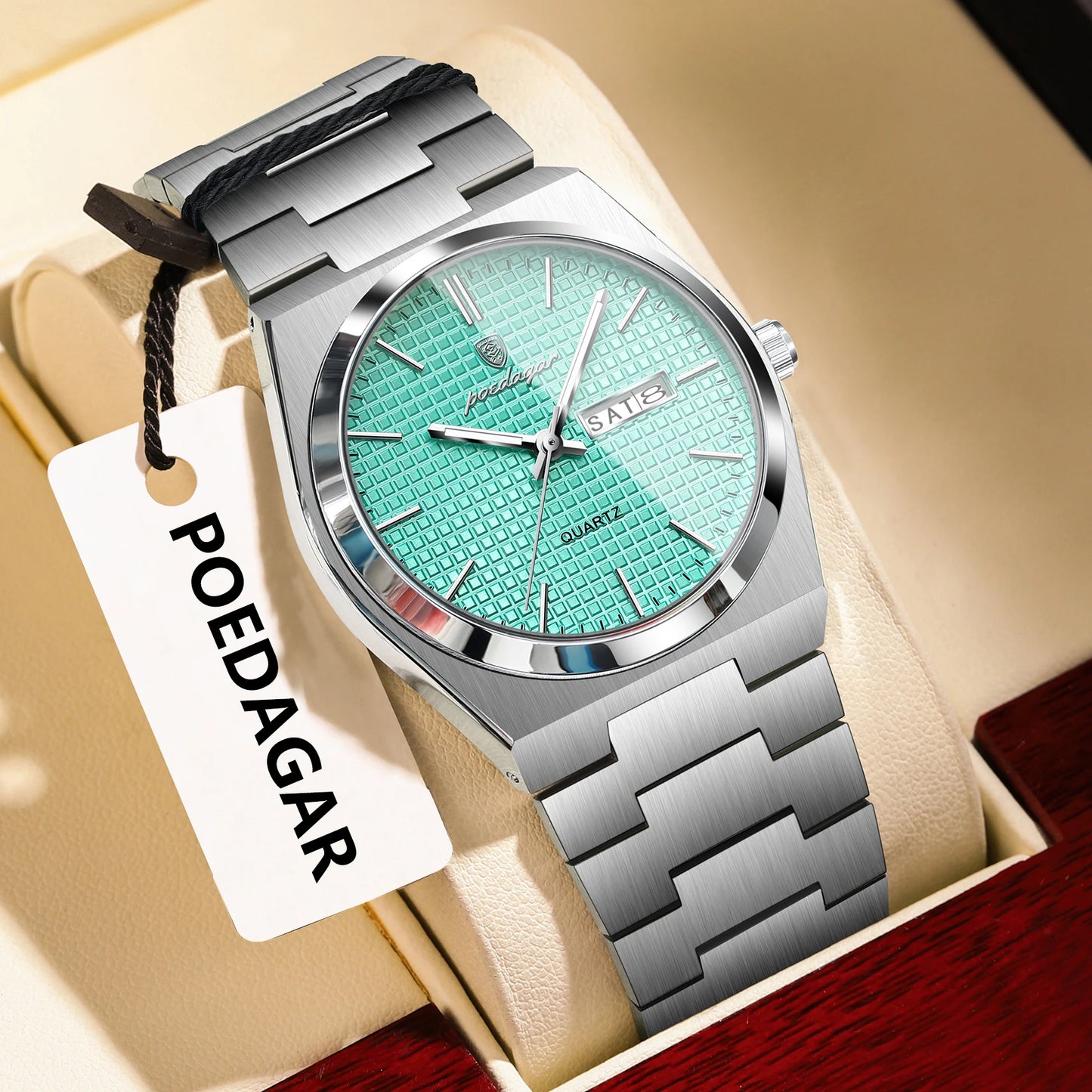 POEDAGAR Integrated Bracelet Watch — Cushion Case, Sport-Elegant Style [Multiple Colour & Dial Options]