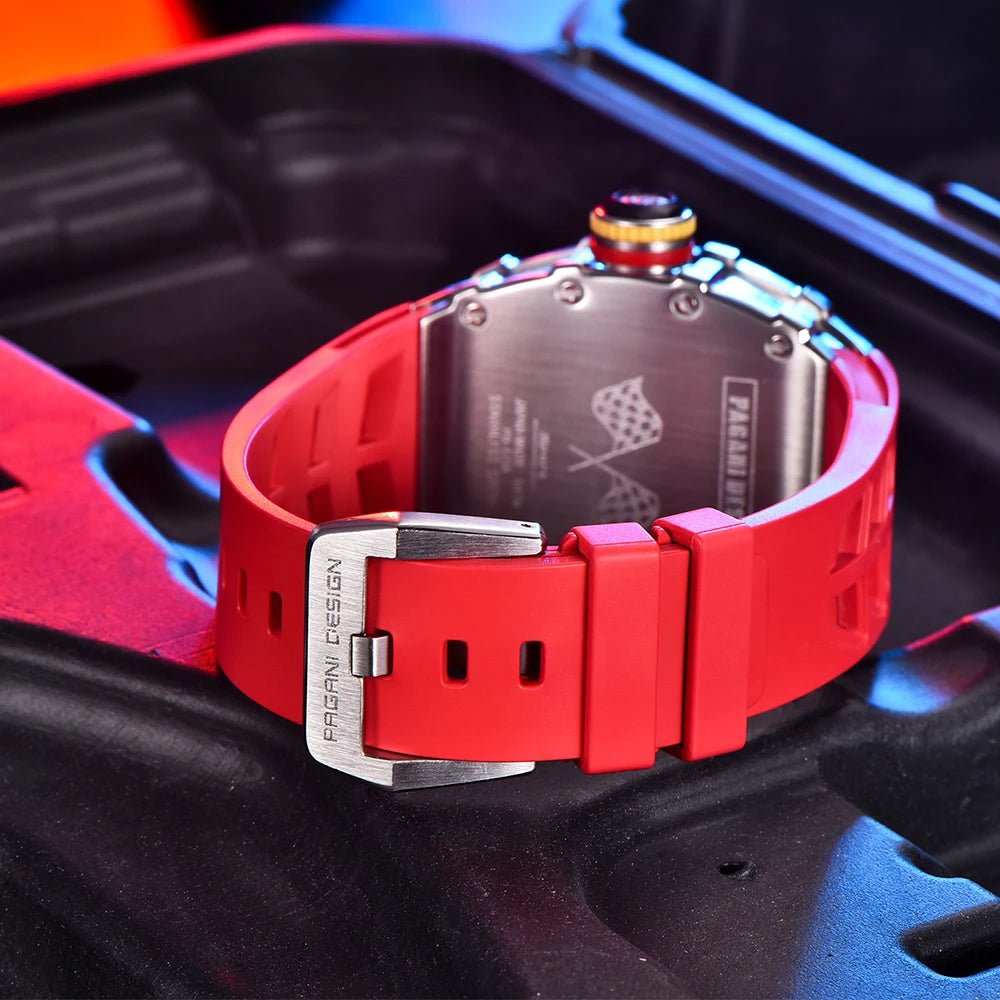 Not Your Average Dress Watch — PAGANI DESIGN PD-1738 Tonneau Skeleton Motorsport Watch, Sapphire Crystal, Stainless Steel