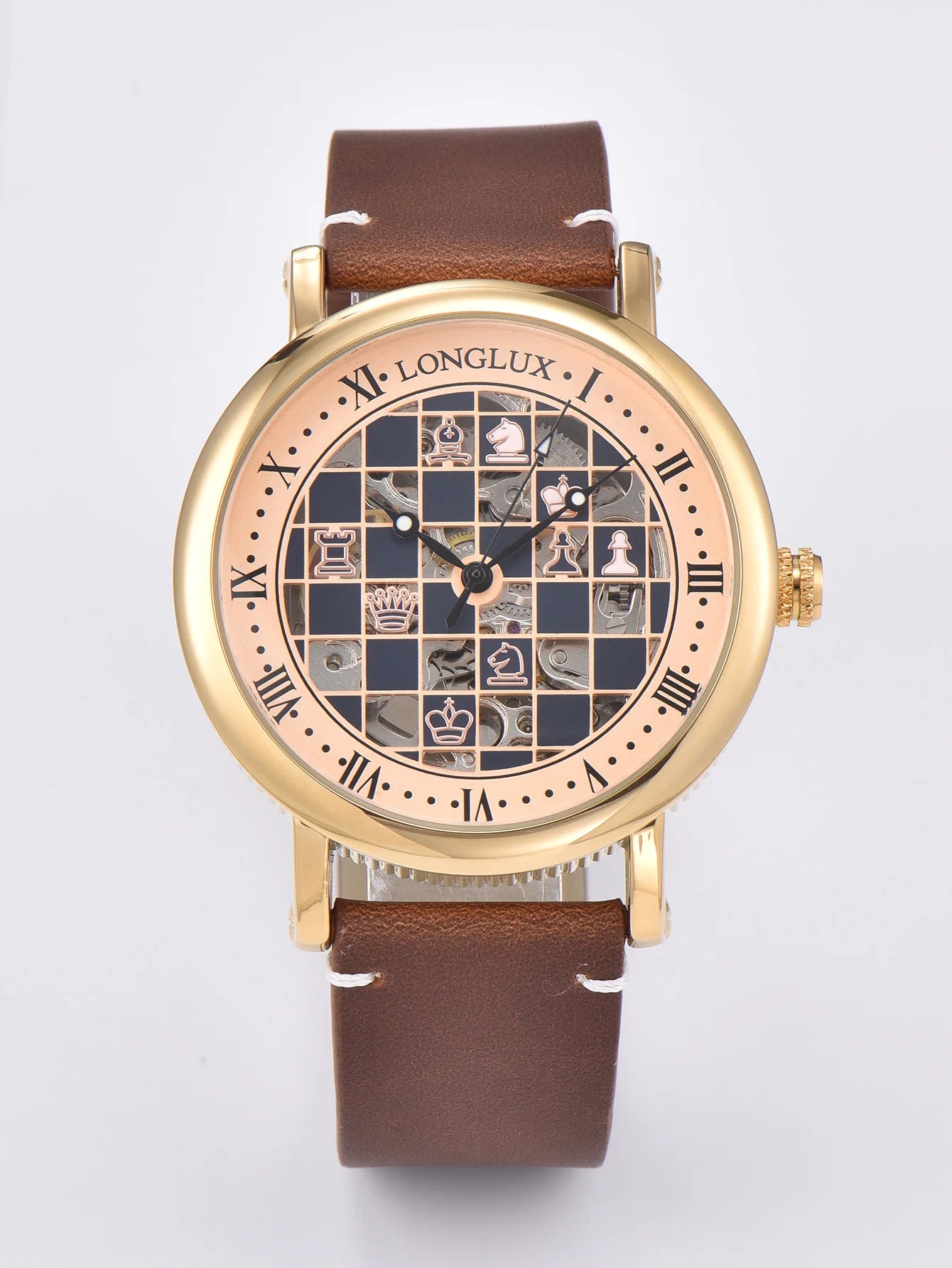 Check, Mate — Bold Chess Board Skeleton Automatic Watch [Colour / Dial Option]