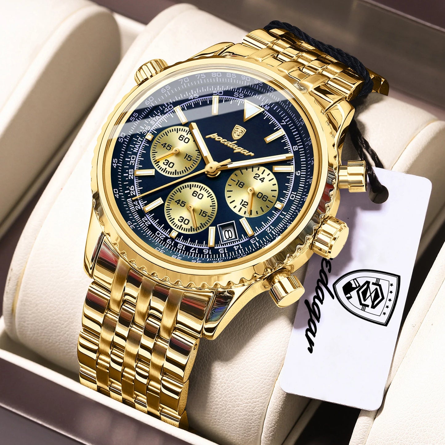 POEDAGAR Chronograph Watch — Bold Style, Real Spec, Real Value [Multiple Colour / Dial Options]