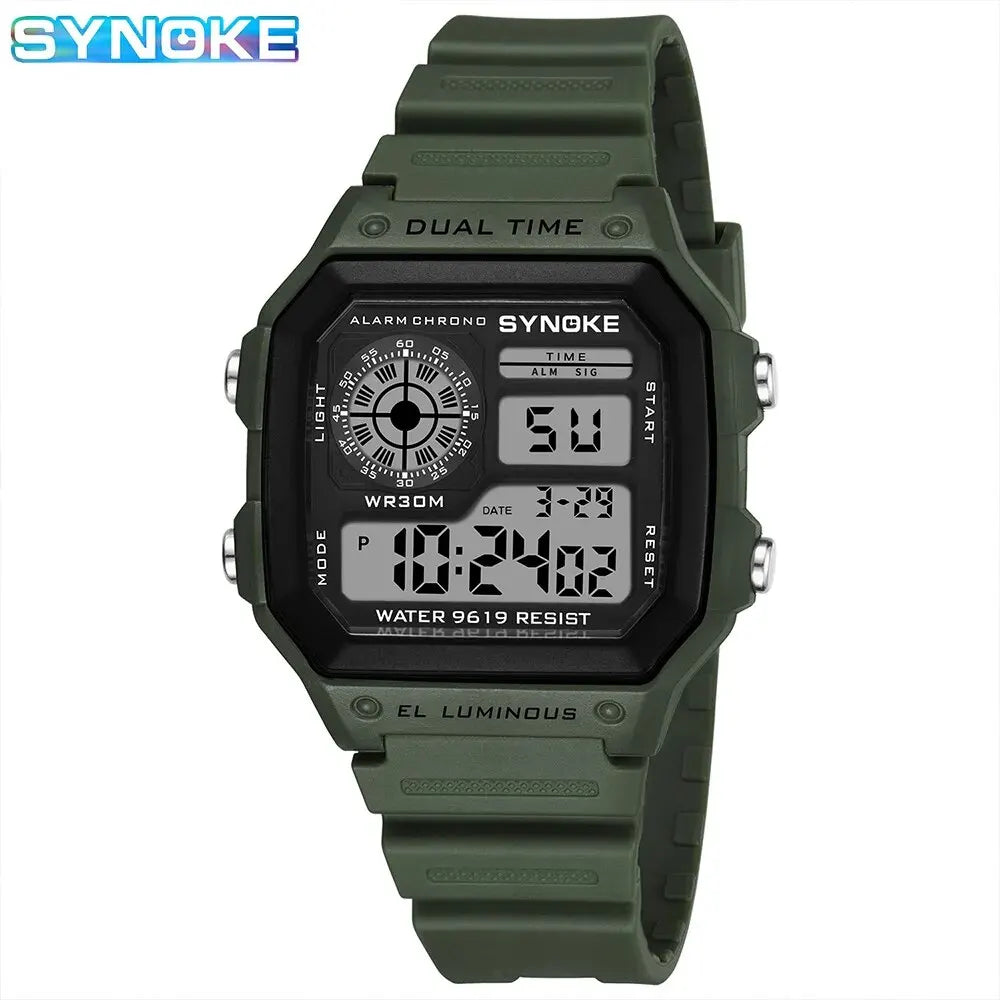 Built Tough, Reads Easy — SYNOKE Royale Sports Digital Watch, Multi Colour Lume Light Digital Watches Men Sports Luminous Chronograph Waterproof Male Electronic Wrist Watches Relogio Masculino