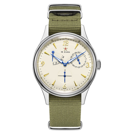 1963 Pilot Watch — Genuine Seagull Automatic Movement, Power Reserve Indicator