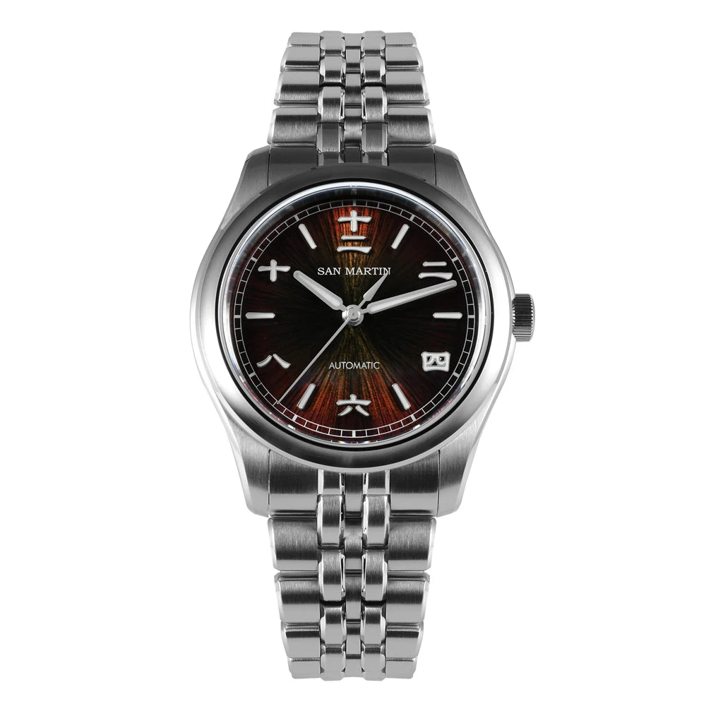San Martin SN0144 — Head-Turning JianZhan Sunburst Dial, Genuine Miyota 90S5 Automatic, Sapphire AR Crystal