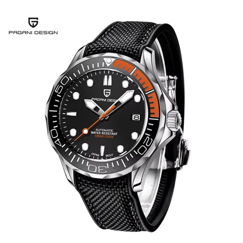 Pagani Design PD-1685 — Automatic Wave Dial Dive Watch, 007 Looks, Ceramic Bezel, 200M Water Resistant [Multiple Colour / Strap Options]