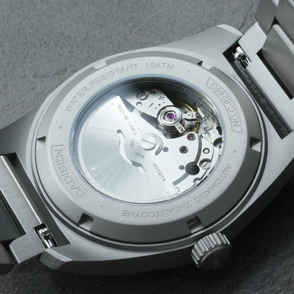 CADISEN TI-7 Autodyne — Genuine Titanium Automatic Watch, Titanium Bracelet Version, Sapphire Crystal, Miyota 8215