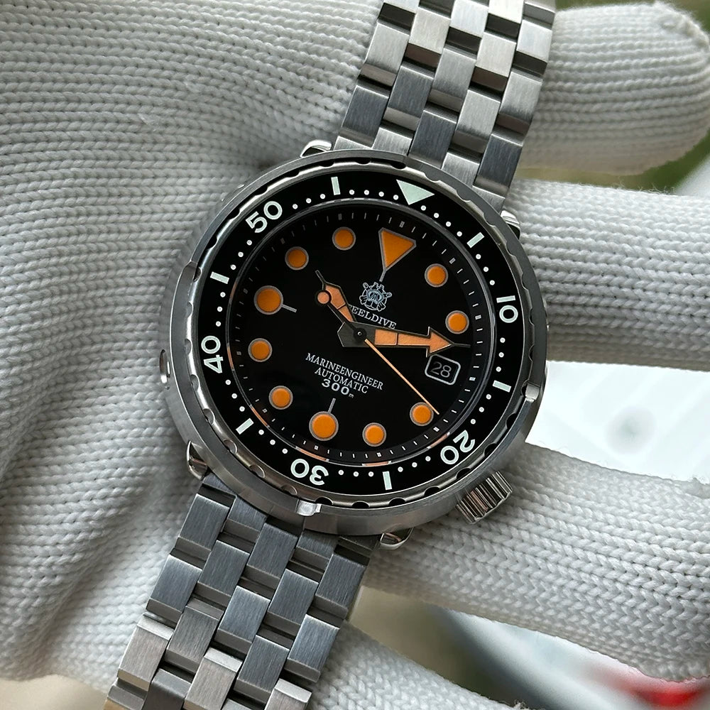 Bold Colour Statement — STEELDIVE SD1975T Upgraded Dial Automatic Shrouded Diver, Ceramic Bezel, 300M Water Resistant [Colour Options & Strap]
