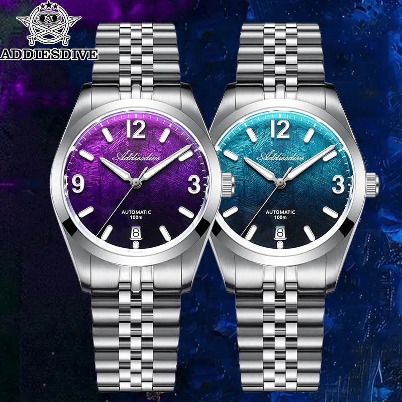 Addiesdive AD2547 — Automatic Watch, Mesmerising Gradient Deep Sea Dial, Sapphire, 100M Water Resistant [Colour Options]