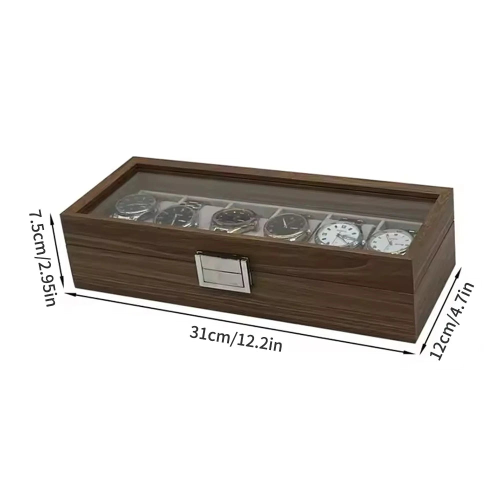 Best Selling 6-Slot Black Walnut Watch Box — Display, Protect & Store in Style, A Great Gift