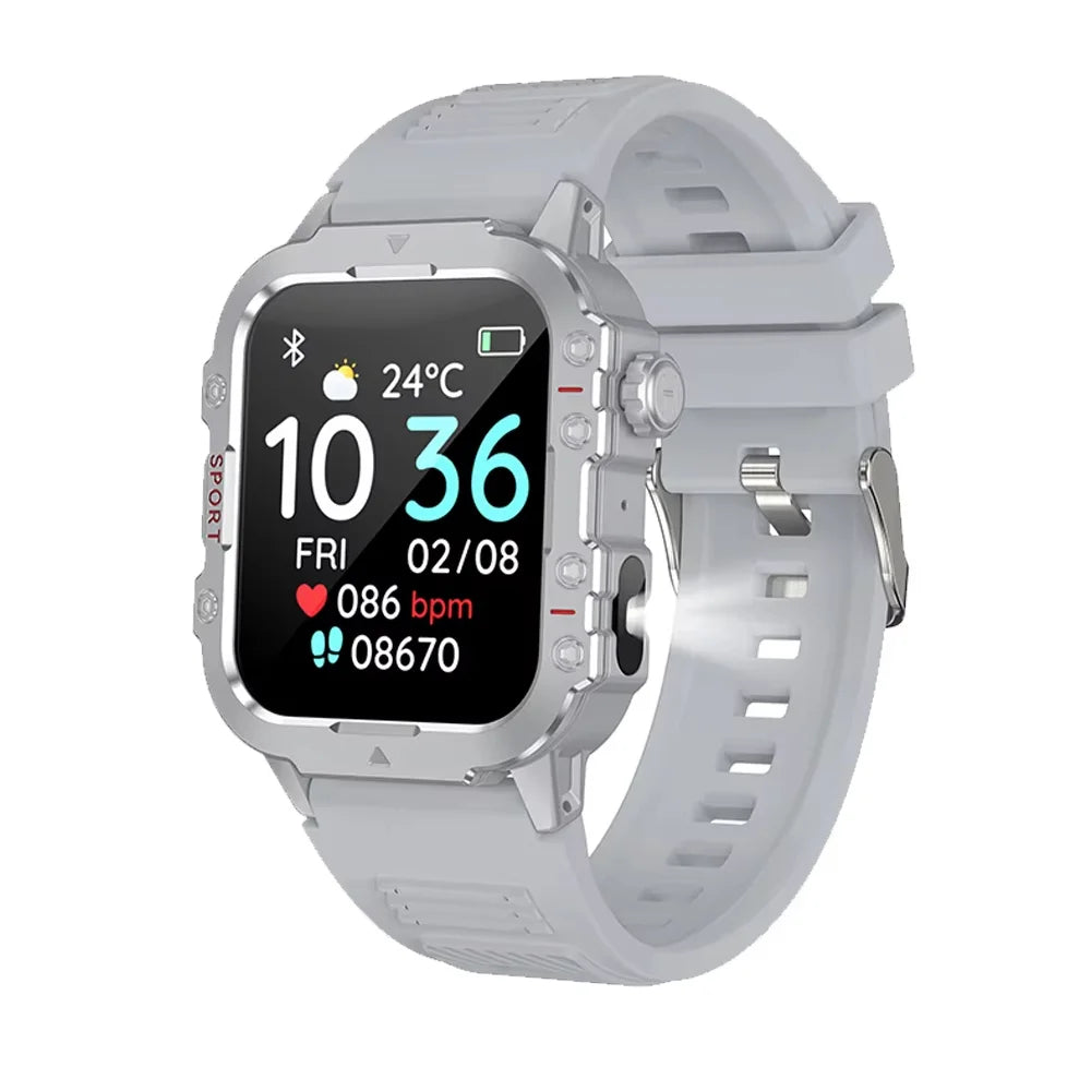 G.L Wear Smartwatch — Heart Rate, O2 & Sleep Monitor, Bluetooth Calling, LED Torch / Flashlight [Colour Options]