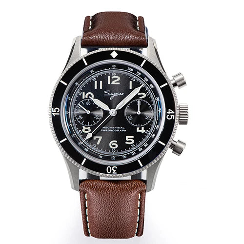 Sugess S423 — Genuine Seagull ST1901 Hand-Wind Chronograph, Pilot Style, Sapphire [Colour Options]