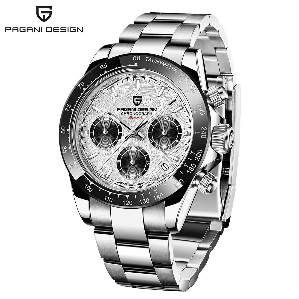 Pagani Design PD-1644 — Racing Chronograph Watch, Ceramic Bezel, 100M Water Resistant [Strap & Colour Options]