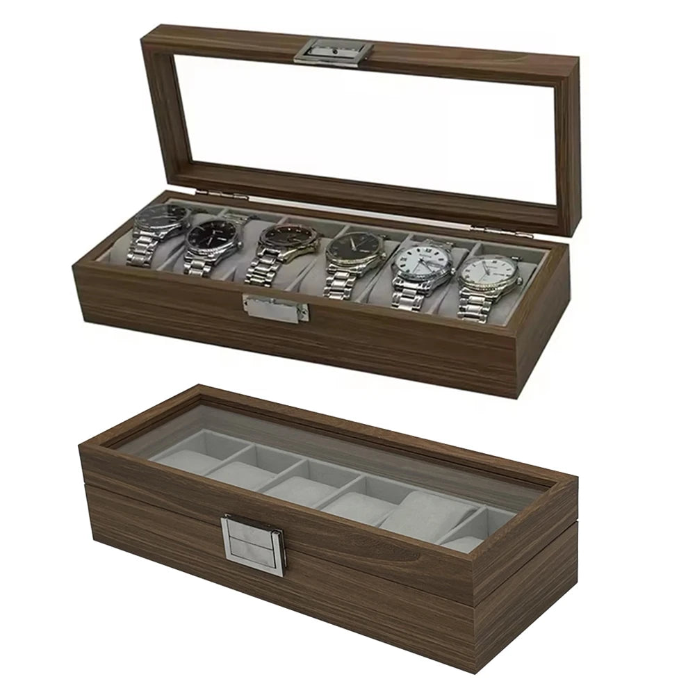 Best Selling 6-Slot Black Walnut Watch Box — Display, Protect & Store in Style, A Great Gift