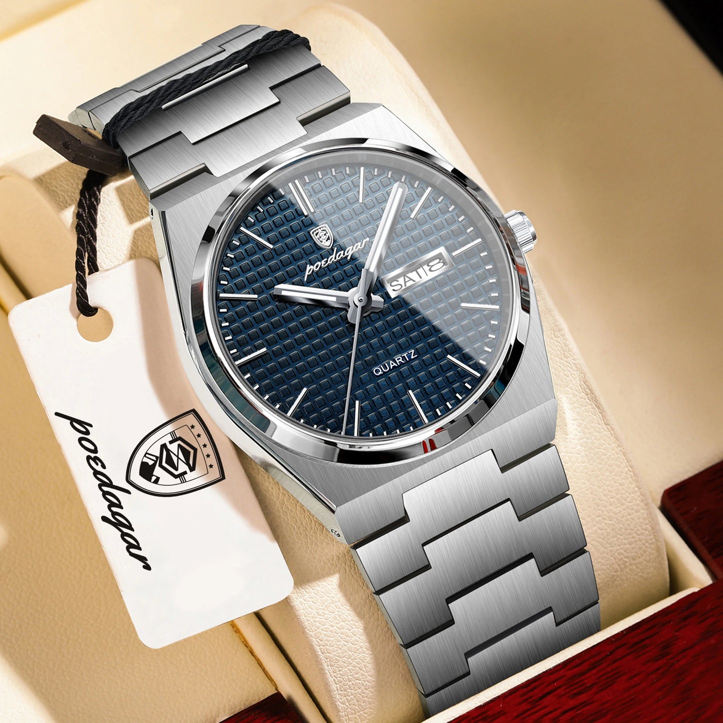 POEDAGAR Integrated Bracelet Watch — Cushion Case, Sport-Elegant Style [Multiple Colour & Dial Options]