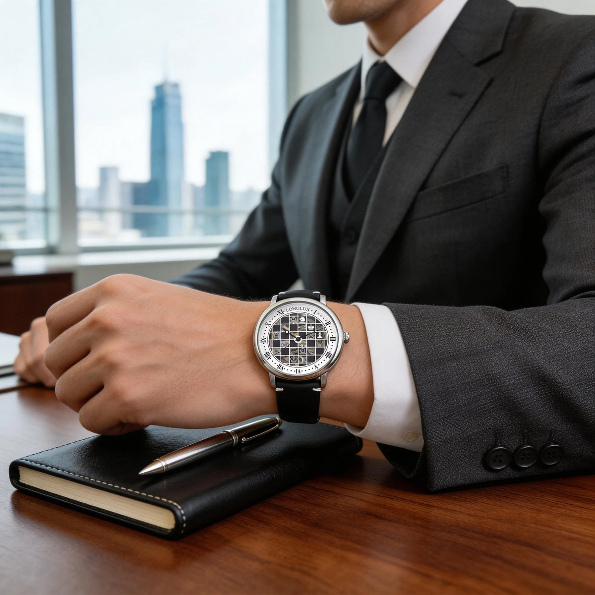Check, Mate — Bold Chess Board Skeleton Automatic Watch [Colour / Dial Option]