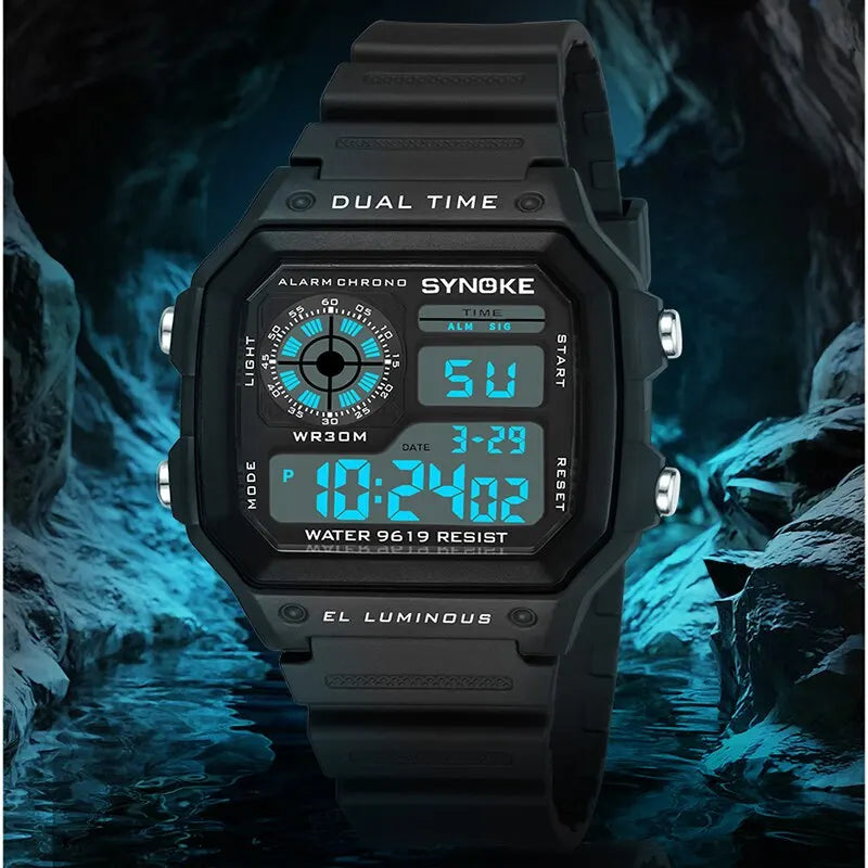 Built Tough, Reads Easy — SYNOKE Royale Sports Digital Watch, Multi Colour Lume Light Digital Watches Men Sports Luminous Chronograph Waterproof Male Electronic Wrist Watches Relogio Masculino