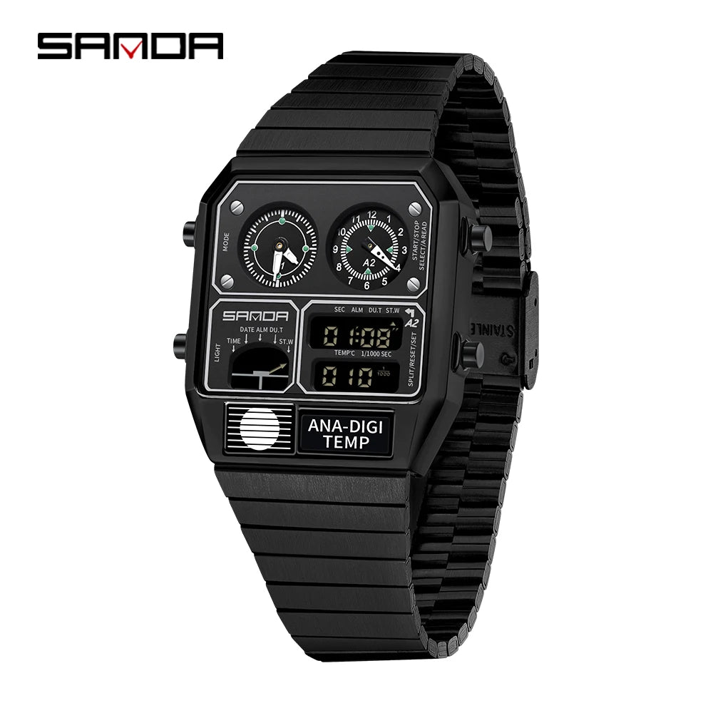 Command Console on Your Wrist — SANDA 3192 Retro Digital-Analog Sport Watch [Colour Options]