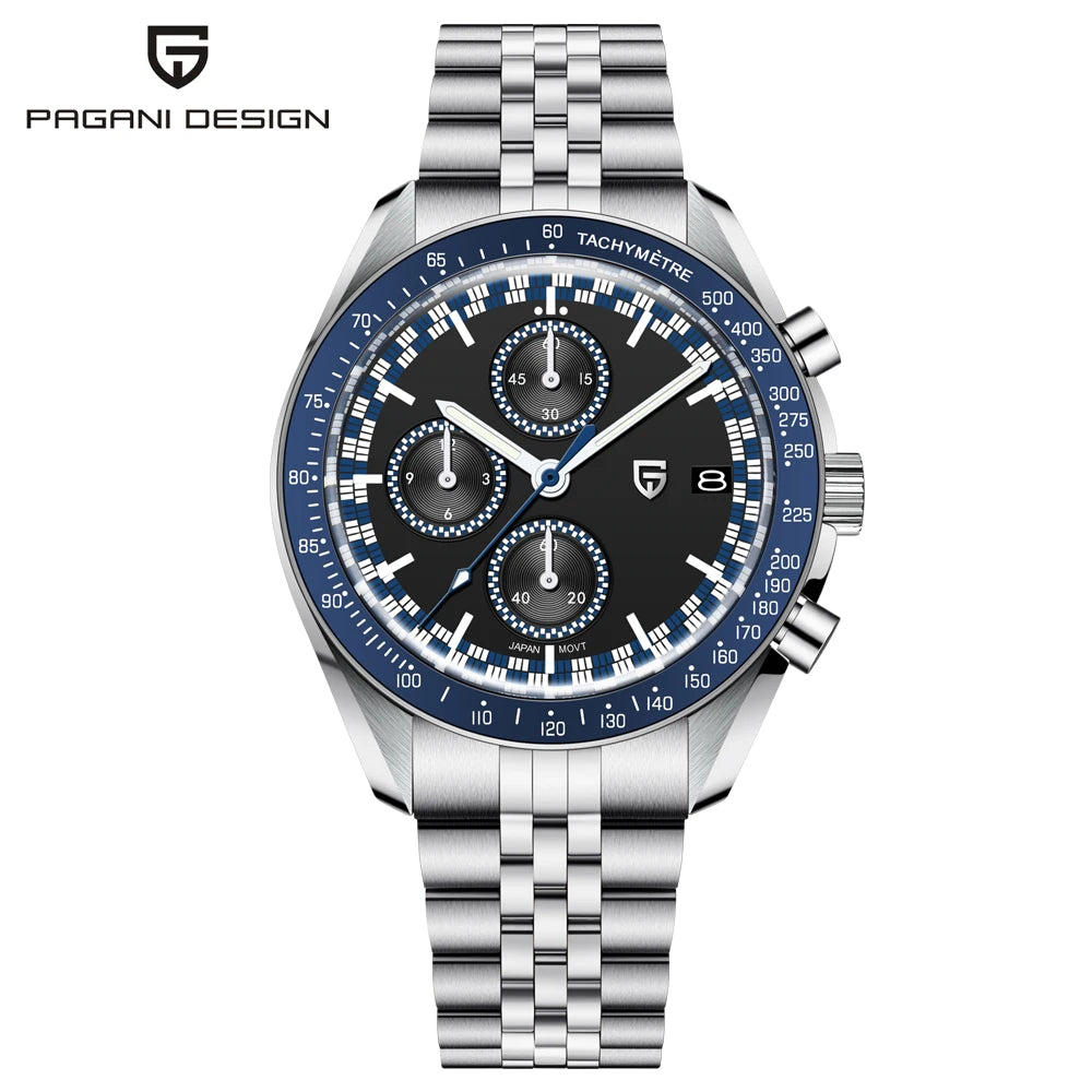 Rally-Ready Style — PAGANI DESIGN PD-1816 Chronograph, Rally Bezel, Sapphire, 100M [Strap & Colour Options]