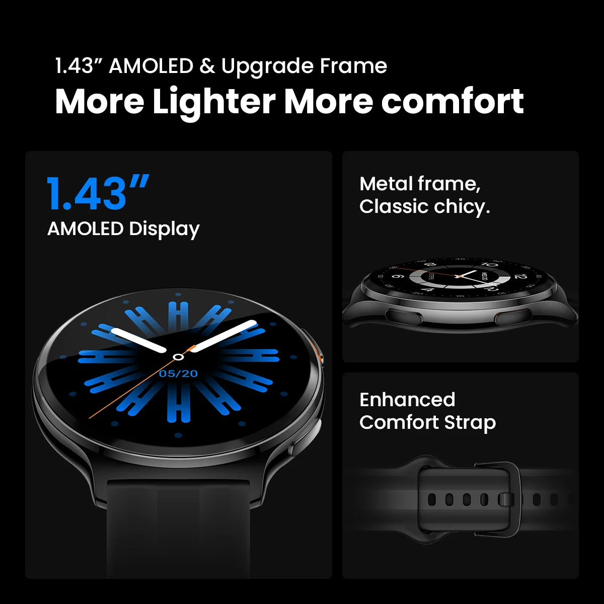 Solar Lite 2 Smartwatch — AMOLED Display, Bluetooth Calling, 17-Day Battery [Colour Options]