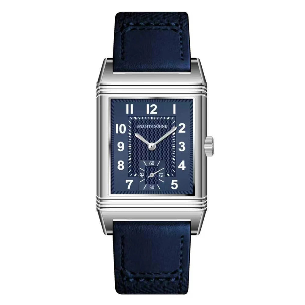 Specht & Söhne SP0028 — Reversible Flip-Case Square Watch, Leather Strap, Sapphire Crystal