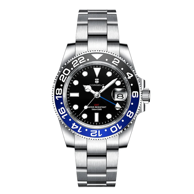 Corgeut GMT Quartz Diver Watch — Iconic Dive Watch Looks, Ceramic Bezel, Unbeatable Value [Multiple Strap & Colour Options]