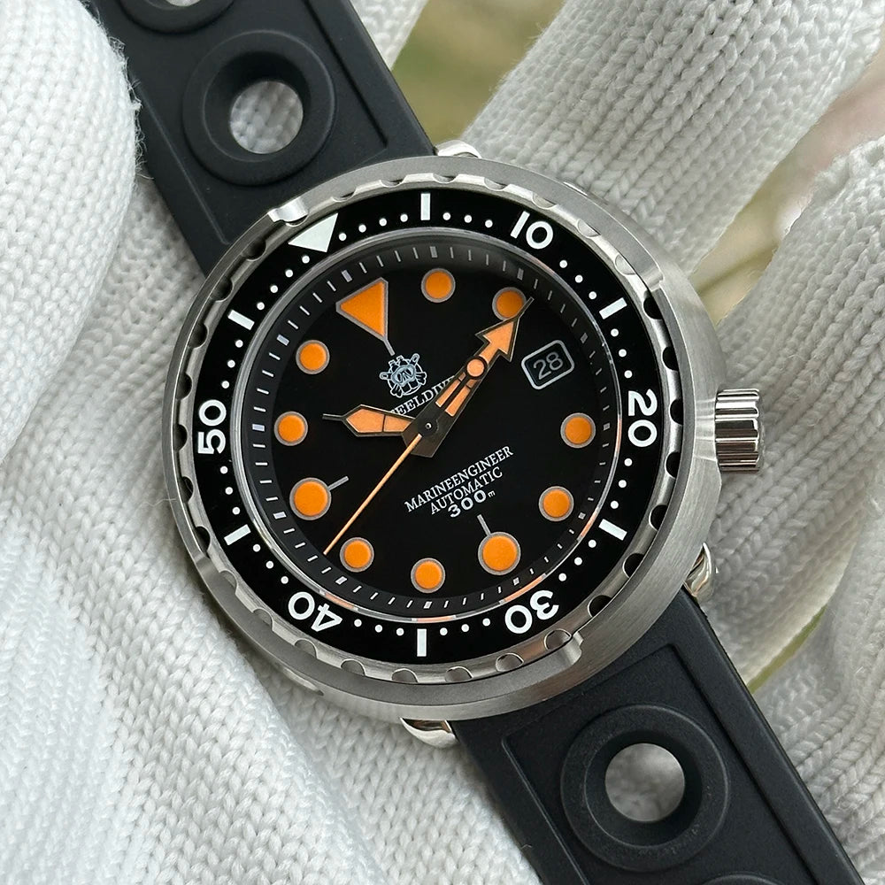 Bold Colour Statement — STEELDIVE SD1975T Upgraded Dial Automatic Shrouded Diver, Ceramic Bezel, 300M Water Resistant [Colour Options & Strap]