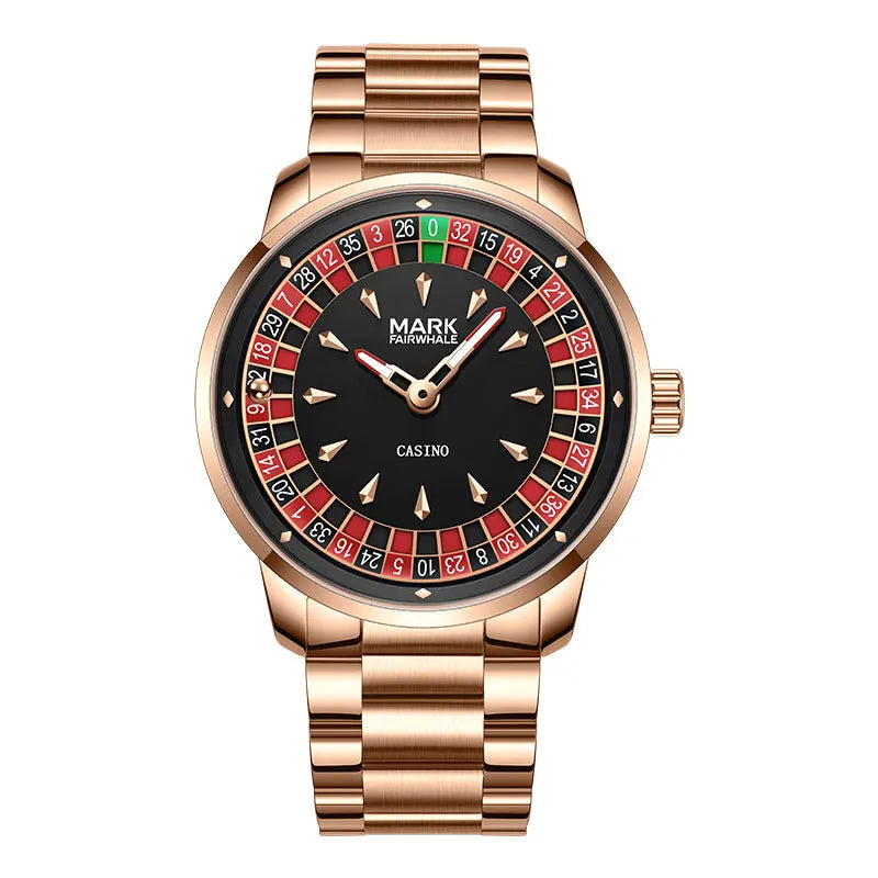 Mens Roulette Dial Quartz Watch (Spinning Dial) — A Genuine Conversation Starter / Maybe Lucky {Colour & Strap Options]