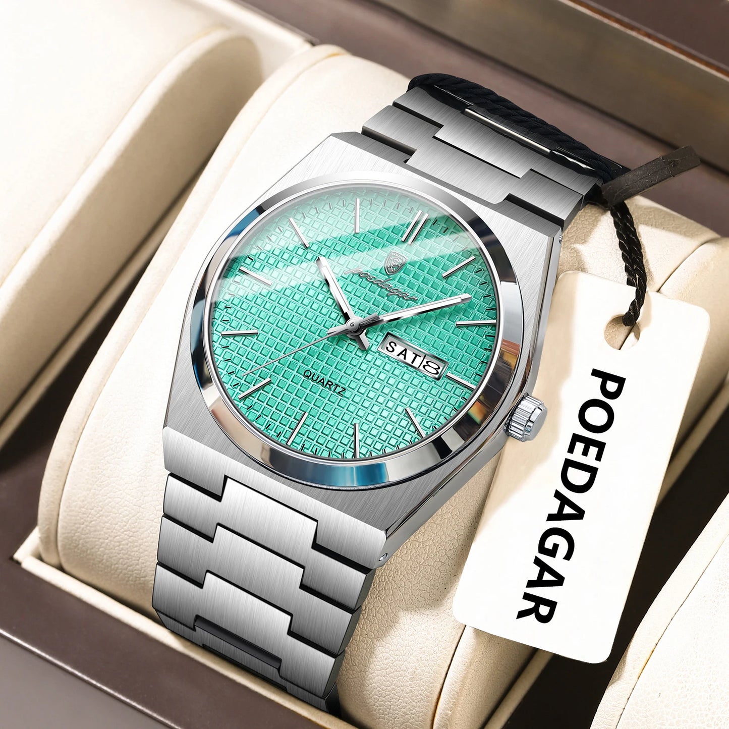 POEDAGAR Integrated Bracelet Watch — Cushion Case, Sport-Elegant Style [Multiple Colour & Dial Options]