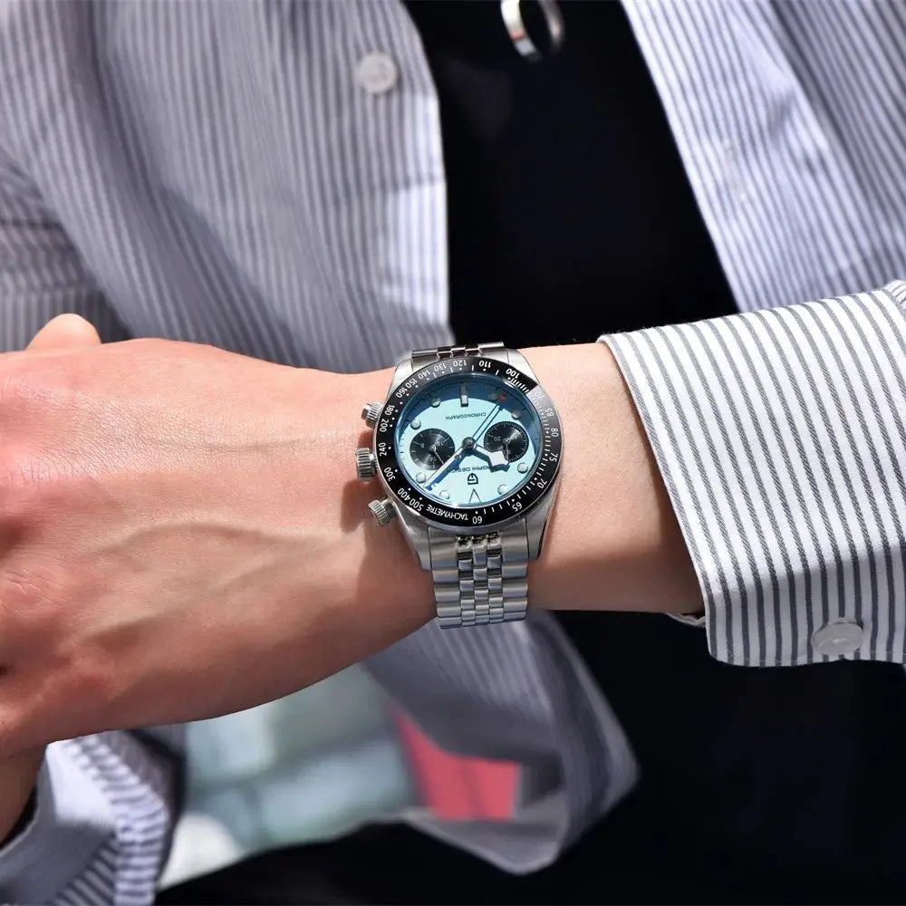 Pagani Design PD-1813 — Panda Dial Chronograph Watch, Jubilee Bracelet, 100M [Premium Colours Dials]