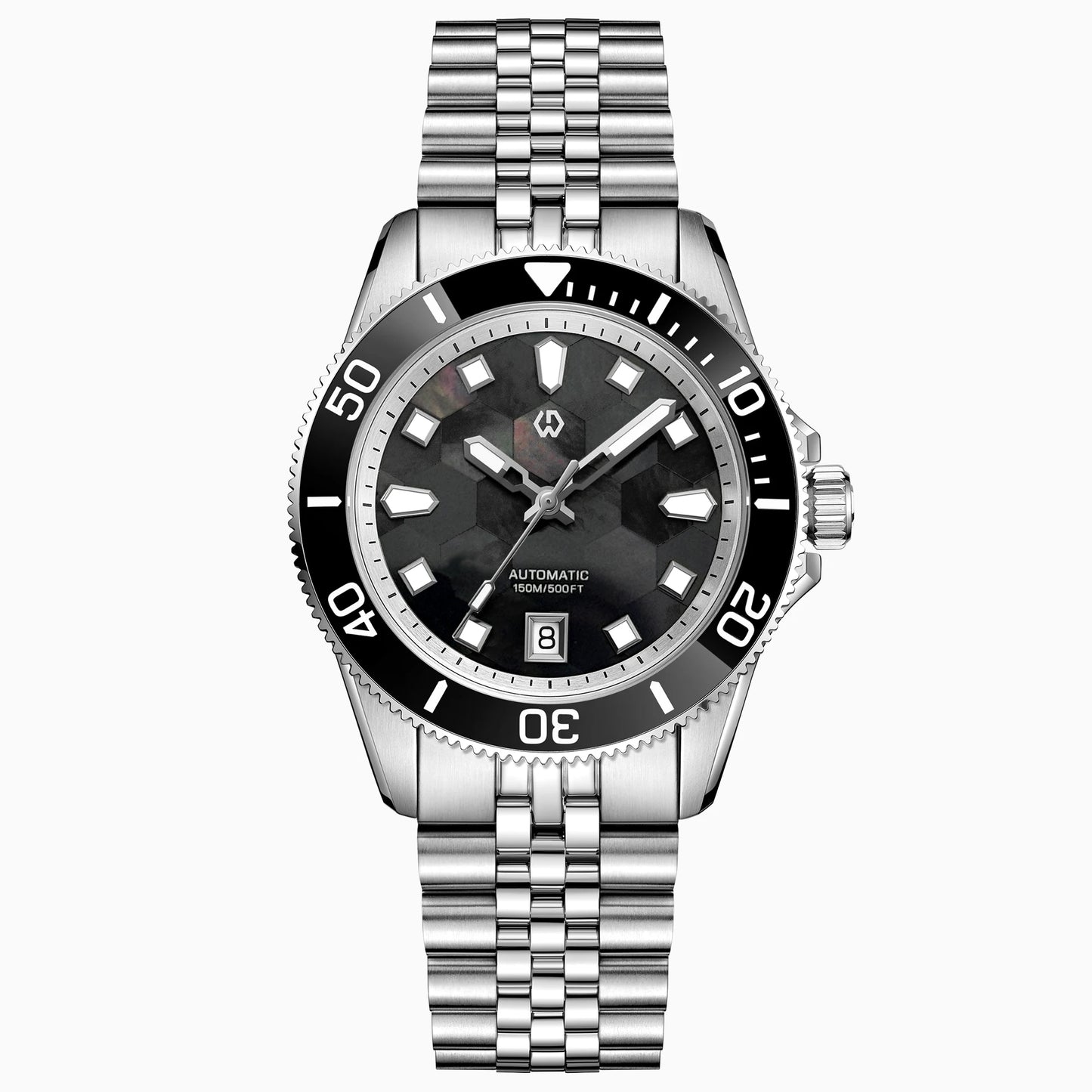 Ocean's Elegance — WISHDOIT MEns Automatic Watch, Stunning Mother of Pearl Dial, Ceramic Bezel [Colour Options]