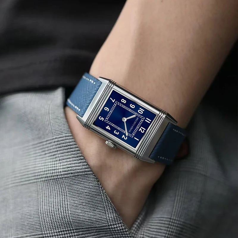Specht & Söhne SP0028 — Reversible Flip-Case Square Watch, Leather Strap, Sapphire Crystal