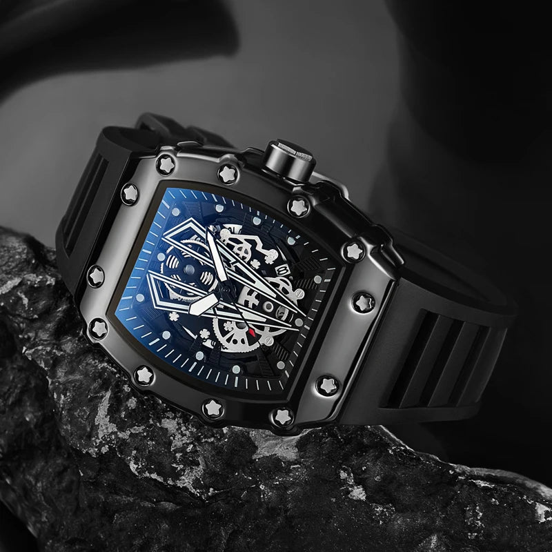 DSERS Track-Inspired Skeleton Quartz Watch — Tonneau Case, Race-Ready Style
