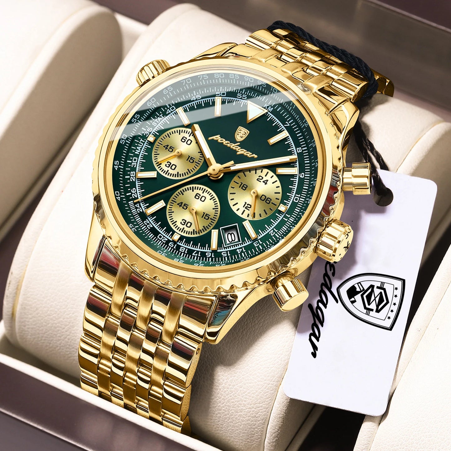 POEDAGAR Chronograph Watch — Bold Style, Real Spec, Real Value [Multiple Colour / Dial Options]