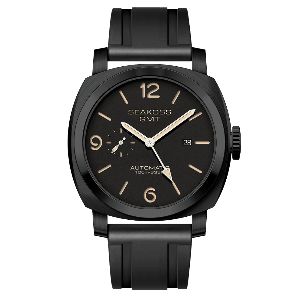 Stand Out SEAKOSS GMT Super Luminous Diving Automatic Mechanical Watch Men 10ATM 1963 Seagull ST2557 Movement Calendar Sapphire Wristwatch [Colour Choices)
