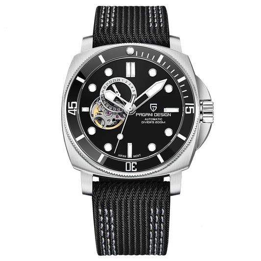 PAGANI DESIGN PD1736 Men's Automatic Open-Heart Dive Watch, TMI NH39, Sapphire, 200m Water Resistant