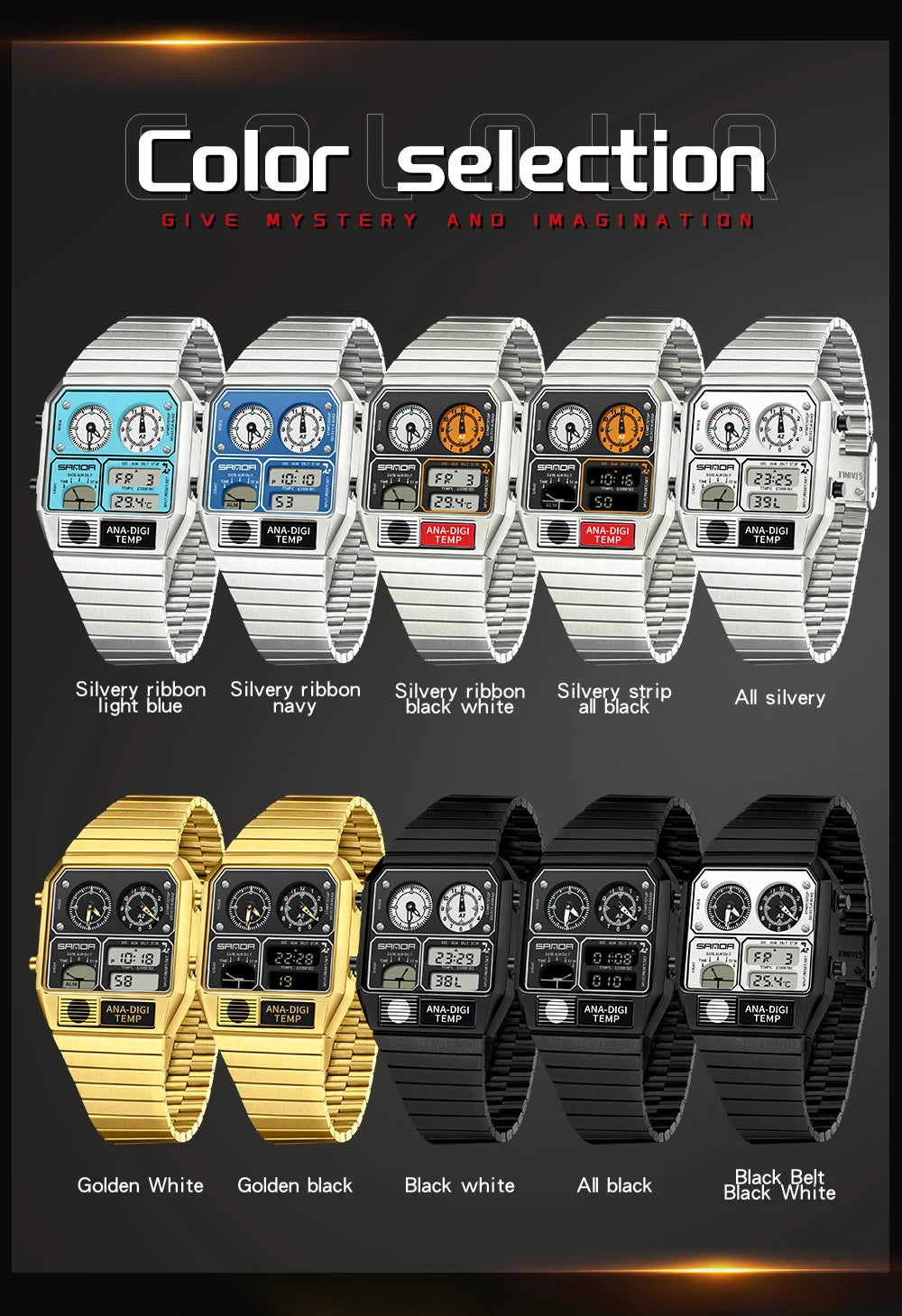 Command Console on Your Wrist — SANDA 3192 Retro Digital-Analog Sport Watch [Colour Options]