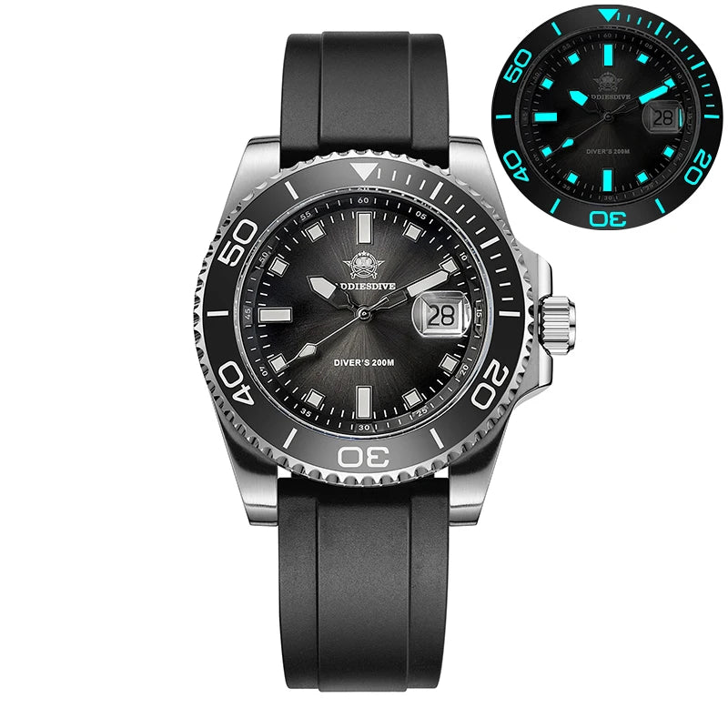 Super Striking ADDIESDIVE AD2089 — Gradient Dial Diver Watch, 200m Waterproof [Multiple Strap & Colour Options]