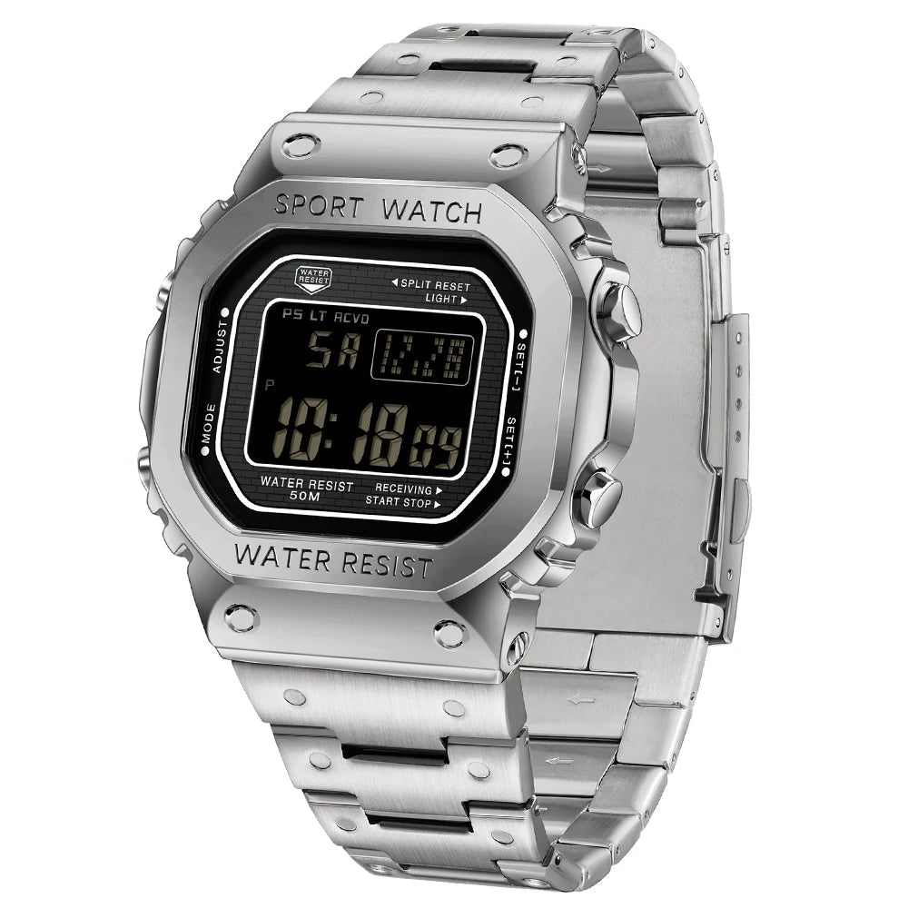 SANDA 2162 — Sports LED Digital Watch, Countdown, Alarm, Stopwatch, Night Light, 50M Water Resistant [Colour Options]