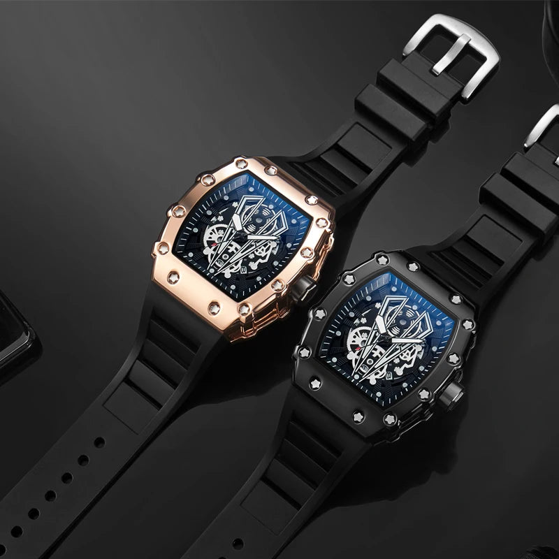DSERS Track-Inspired Skeleton Quartz Watch — Tonneau Case, Race-Ready Style