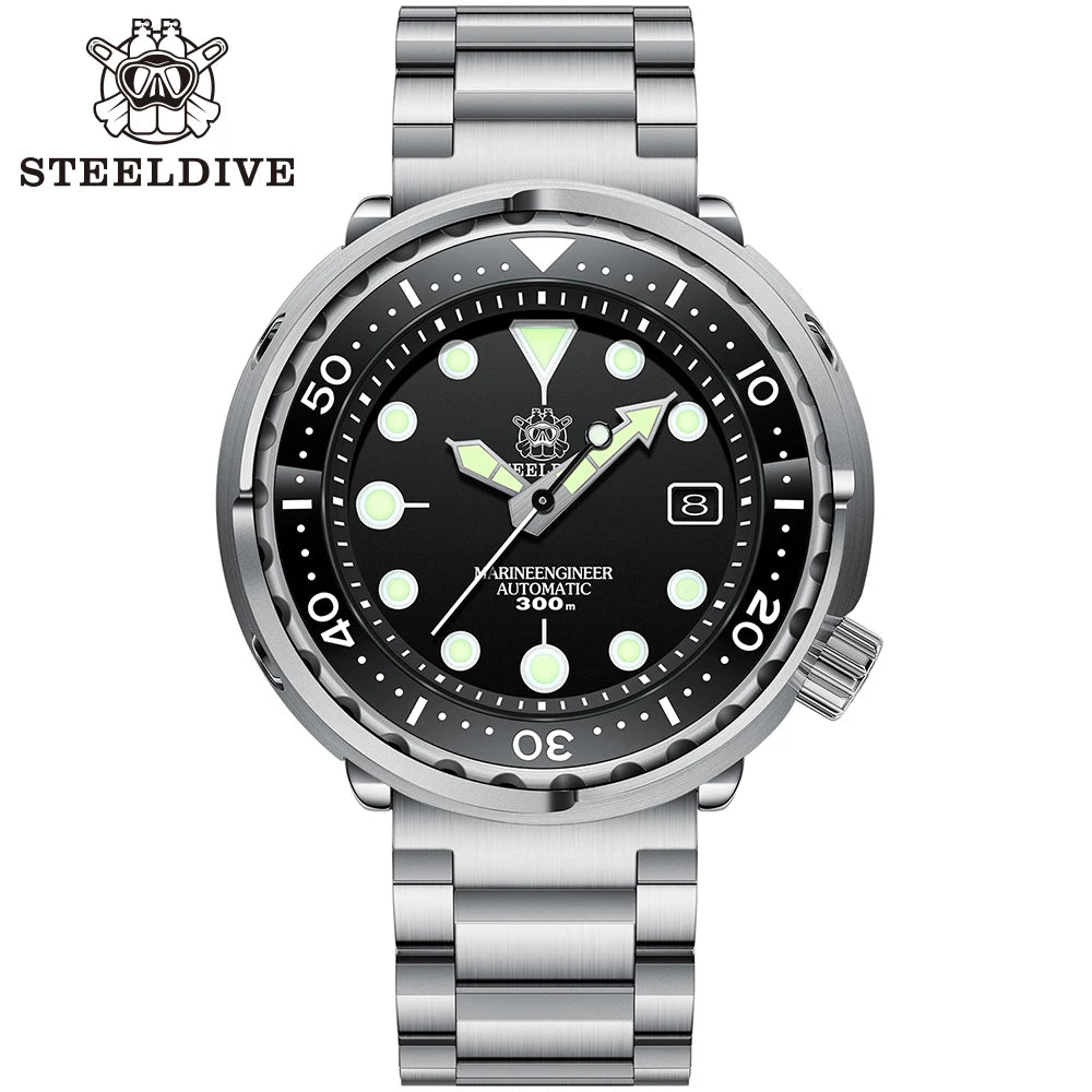 Steeldive SD1975 — Automatic "Tuna" Homage Diver, Genuine 300M Water Resistance, Ceramic Bezel [Multiple Colour & Strap Choices]