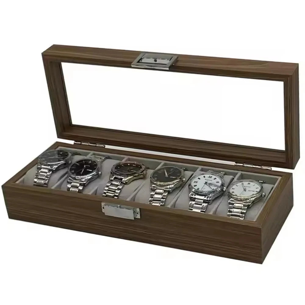 Best Selling 6-Slot Black Walnut Watch Box — Display, Protect & Store in Style, A Great Gift