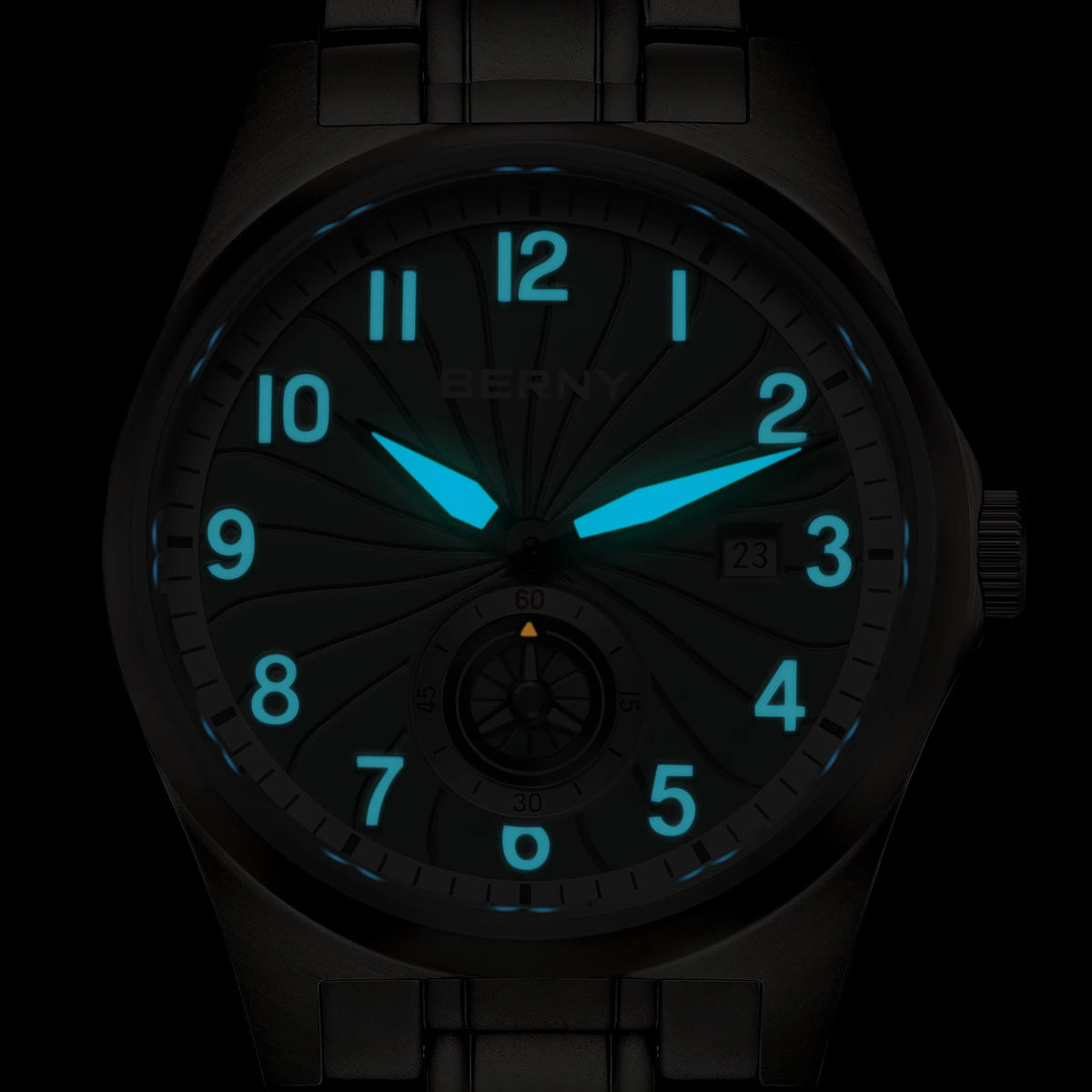 BERNY AMT358 Titanium Beauty — All-Titanium Automatic Watch, 95g, Seagull ST1731 Movement, Sapphire Crystal, 100m Water Resistance, Complete Calendar