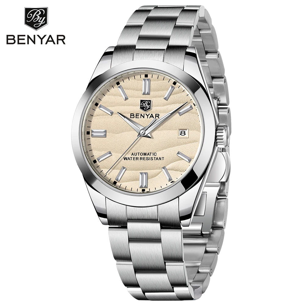 BENYAR Sand Dial BY-5208 — Automatic Watch, Day-Date Arc Window Display [Colour Options]