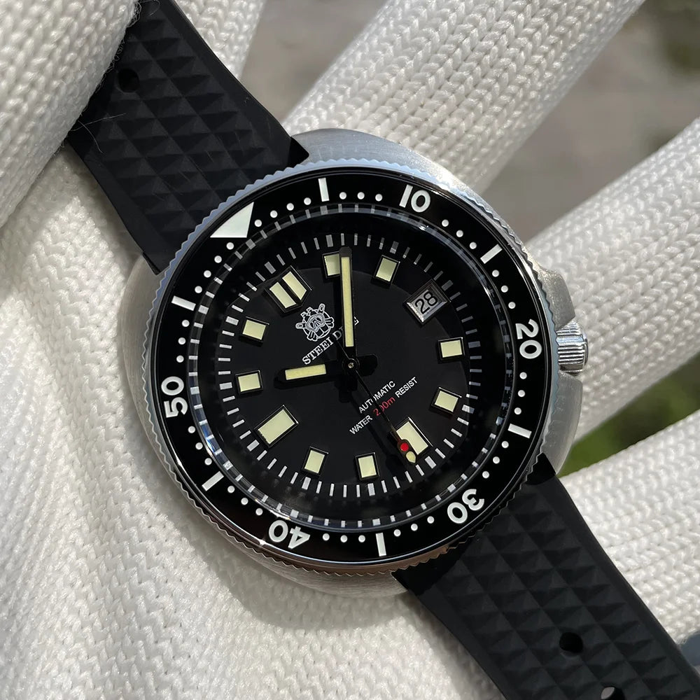 Steeldive SD1970 — Automatic Diver Watch, "6105 Turtle" Homage [Multiple Strap & Colour Options]