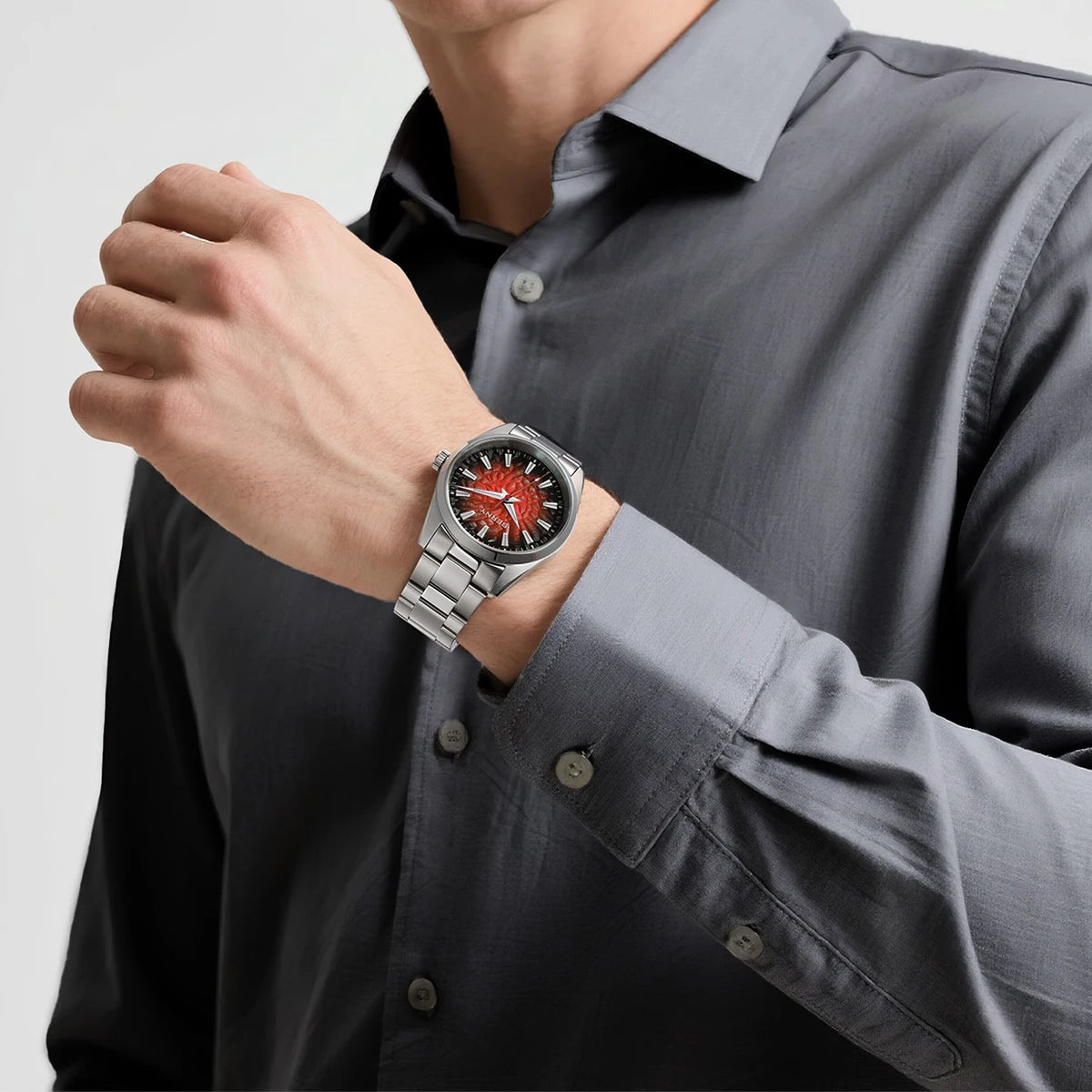 An Absolute Beauty — BERNY Lava-Look Dial, Sapphire Crystal, 100m Waterproof [Strap & Colour Choices]