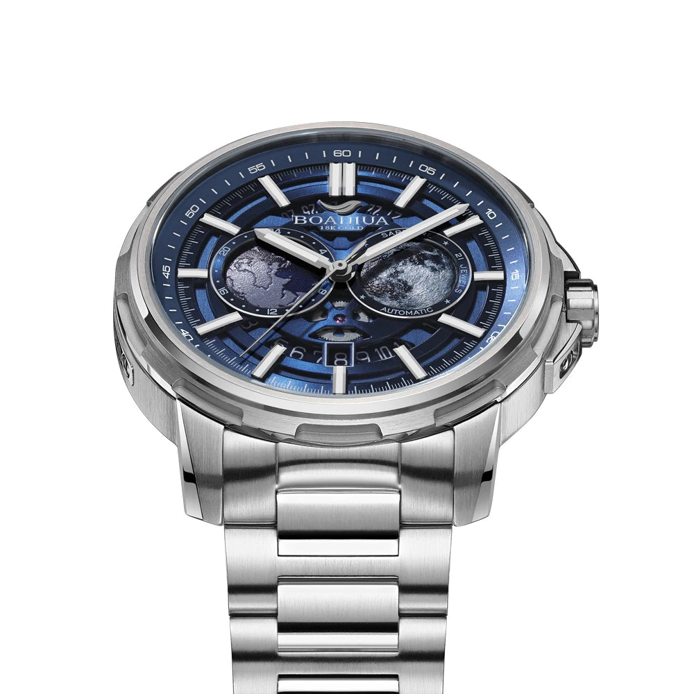 BORIAGE B8002G — Starry Sky Dial Automatic Watch, Sapphire Crystal, Complete Calendar [Colour Options]