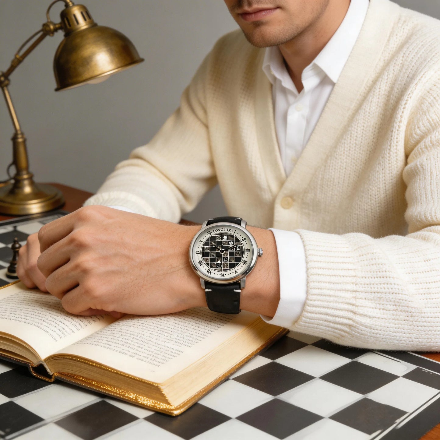Check, Mate — Bold Chess Board Skeleton Automatic Watch [Colour / Dial Option]