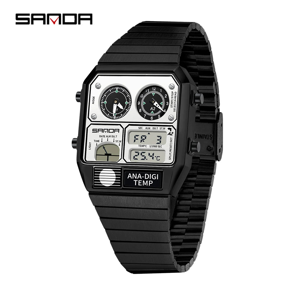 Command Console on Your Wrist — SANDA 3192 Retro Digital-Analog Sport Watch [Colour Options]